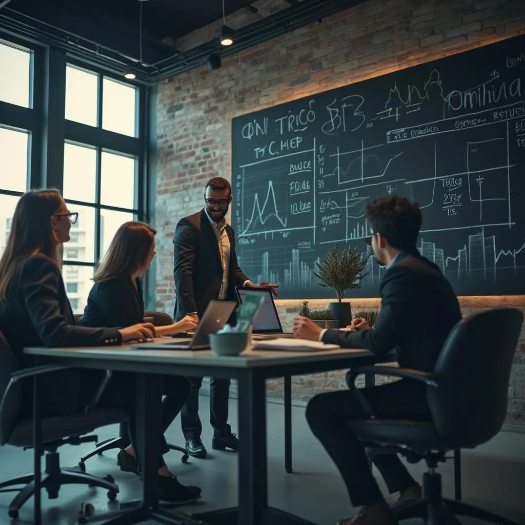Equipo de FinanzasPro en sesión de brainstorming